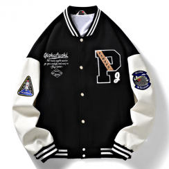 Mens Winter Oversized Streetwear Baseball Jacket