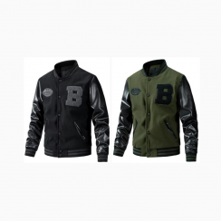 2 Pack Varsity Jackets Black and Army Green